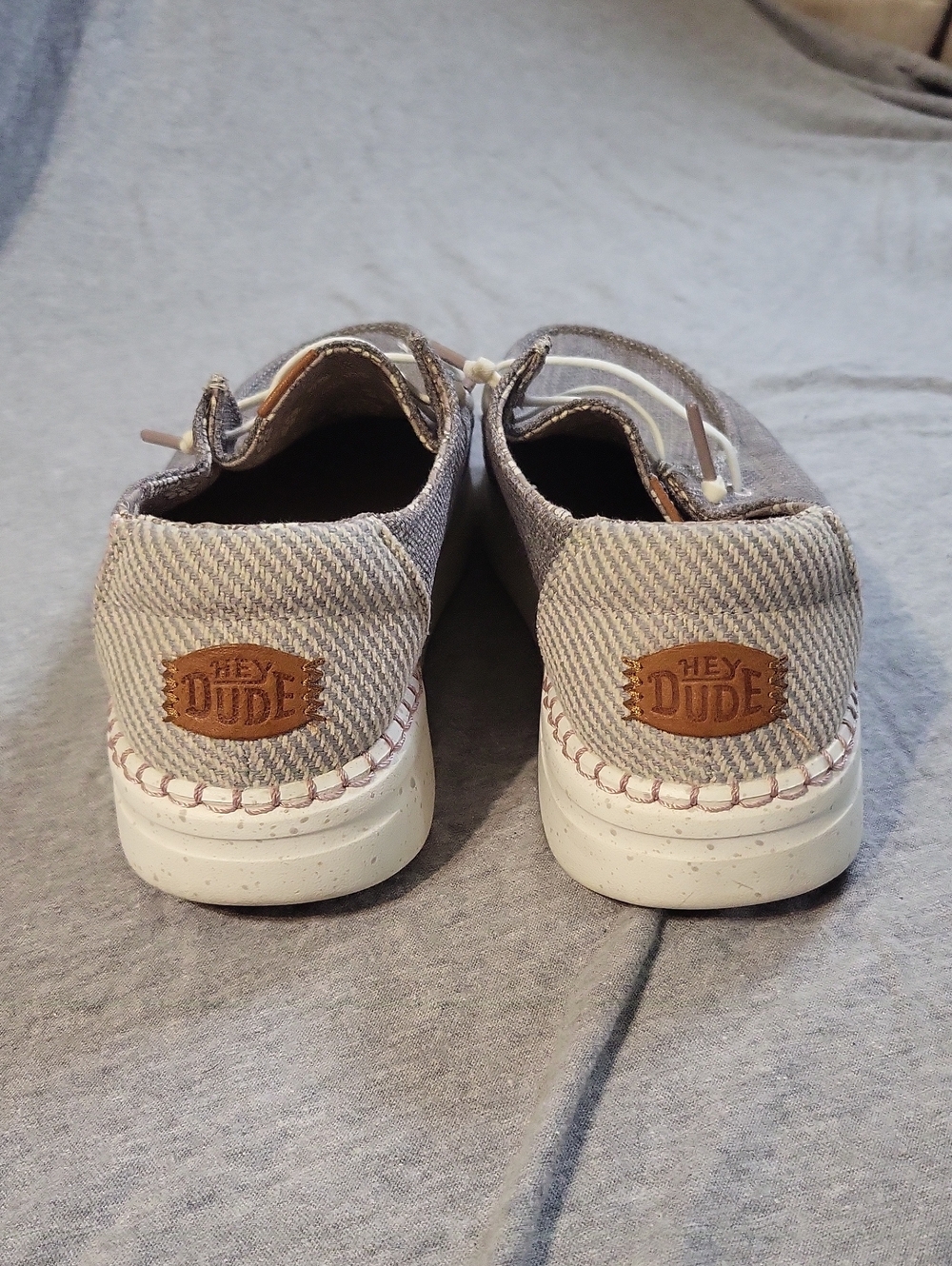Hey Dude Grey Canvas Lace-Up Slip-On Shoes - Picture 5 of 7